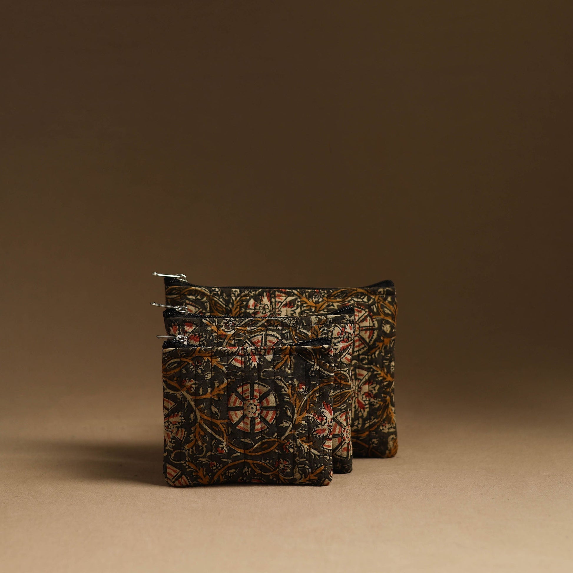Brown - Handmade Multipurpose Utility Pouches (Set of 3) 01