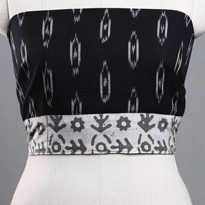 Black - Cotton Pochampally Ikat Blouse Piece 12