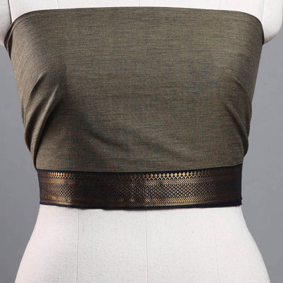 Brown - Handloom Cotton Mangalagiri Blouse Piece 17