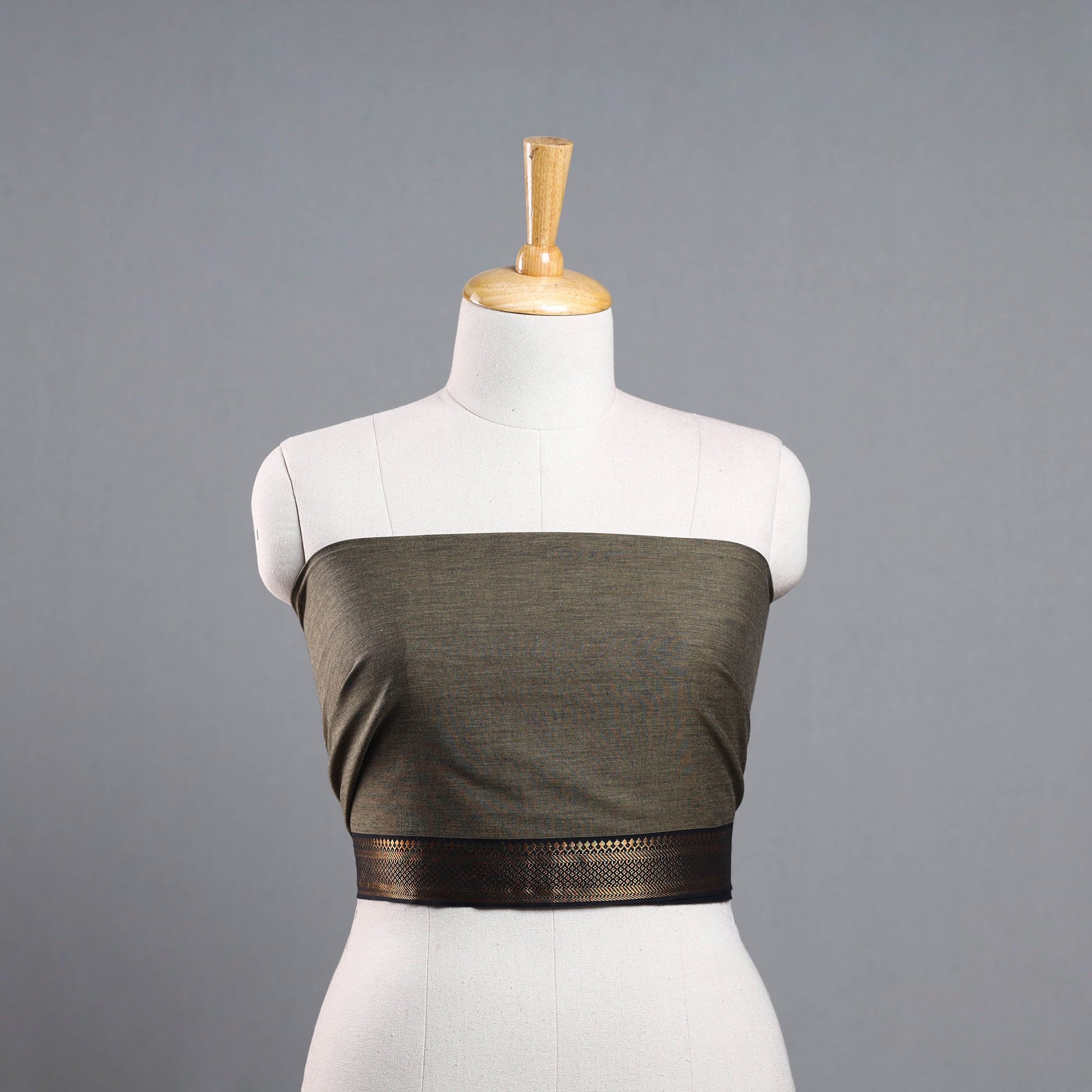 Brown - Handloom Cotton Mangalagiri Blouse Piece 17