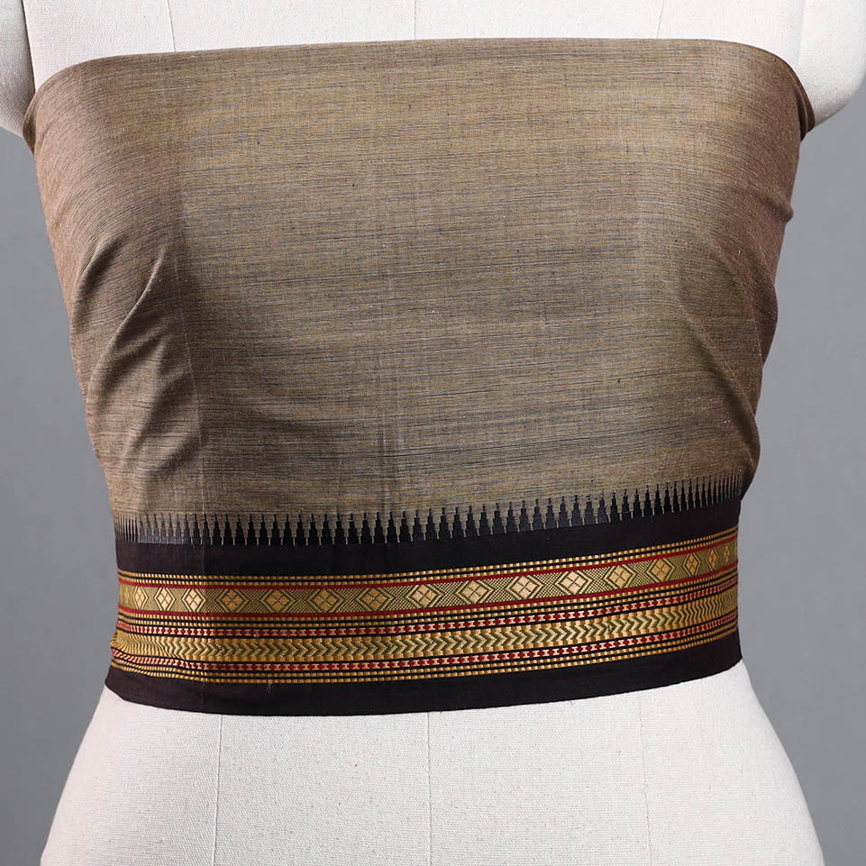 Brown - Dharwad Cotton Blouse Piece 40