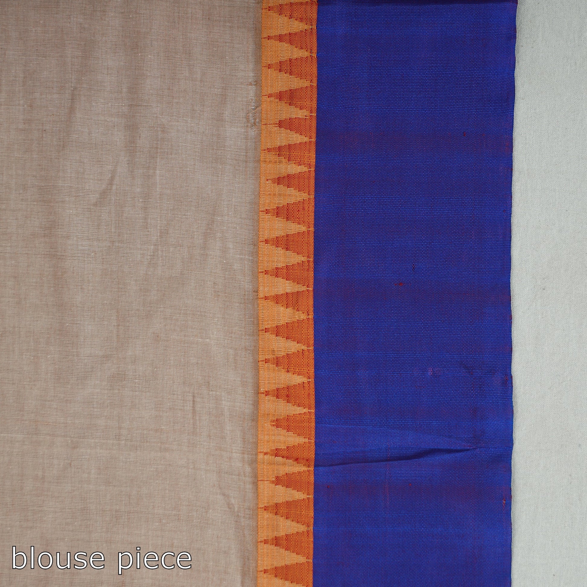 Beige - Handloom Mercerised Cotton Kanchipuram Saree 13