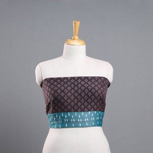 Brown - Block Print Woollen Bagh Blouse Piece 57