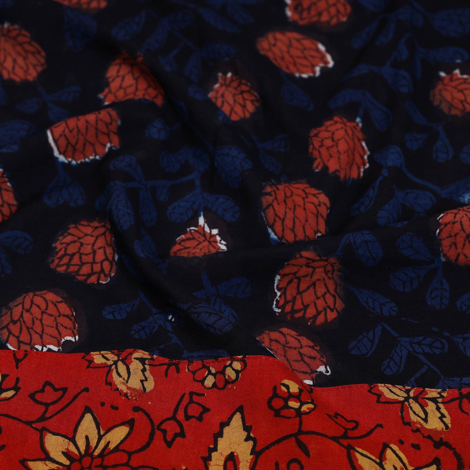 Black - Block Print Cotton Bagru Blouse Piece 02