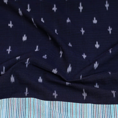 Blue - Cotton Pochampally Ikat Blouse Piece 06
