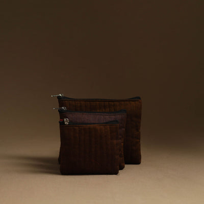 Brown - Handmade Multipurpose Utility Pouches (Set of 3) 25