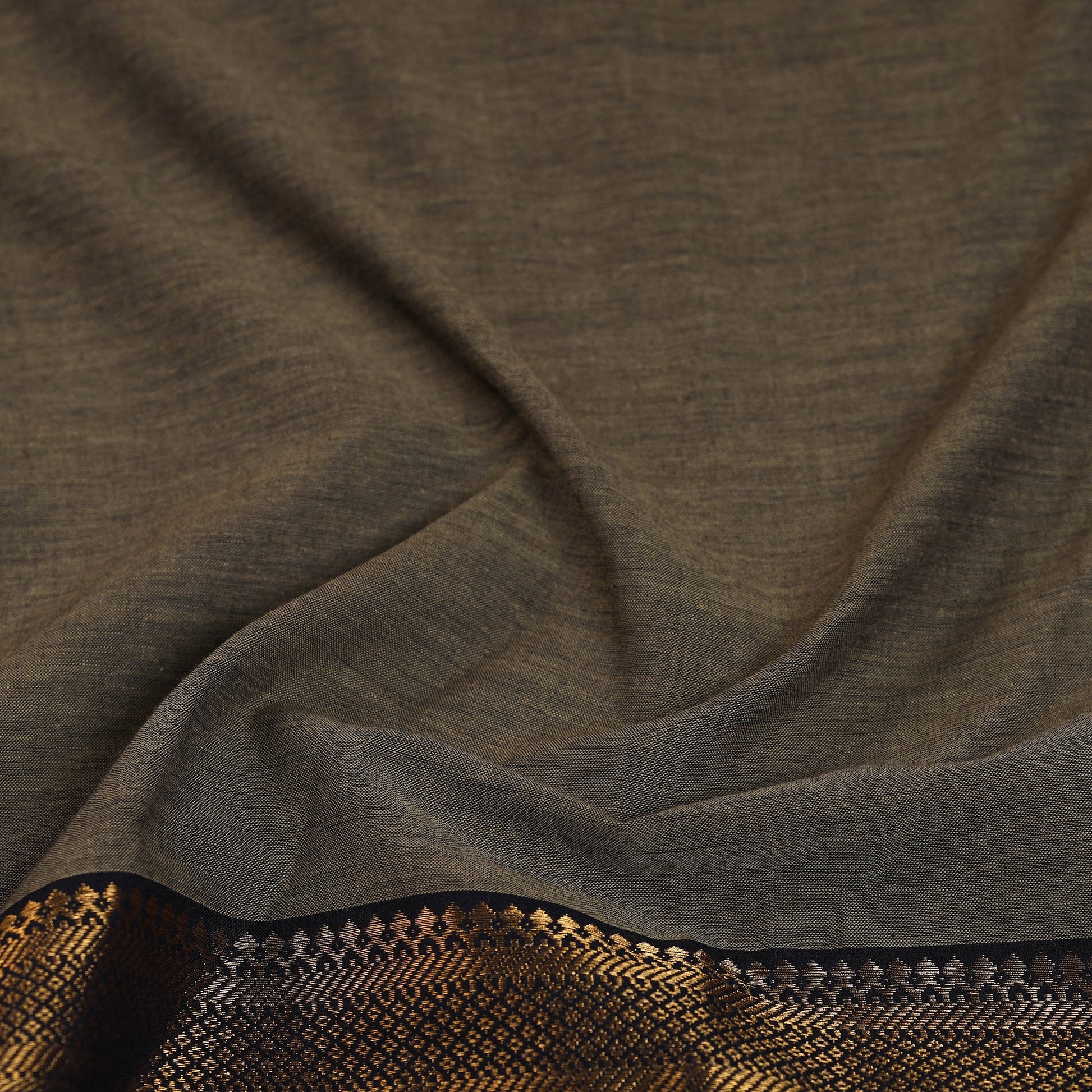 Brown - Handloom Cotton Mangalagiri Blouse Piece 17