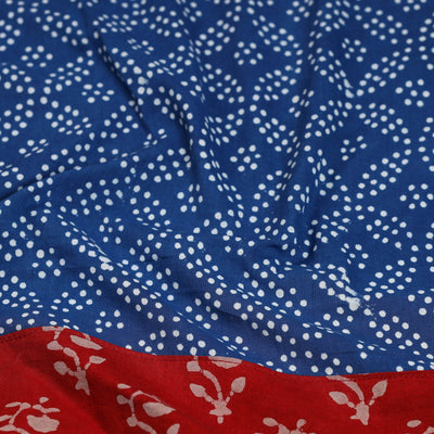 Blue - Block Print Cotton Pipad Blouse Piece 49