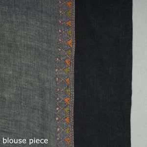 Beige - Bengal Kantha Hand Embroidery Pure Handloom Tussar Silk Saree 30