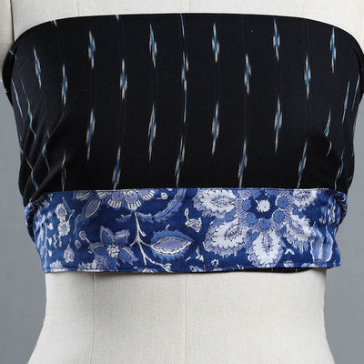 Black - Cotton Pochampally Ikat Blouse Piece 09
