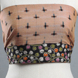 Beige - Cotton Pochampally Ikat Blouse Piece 15