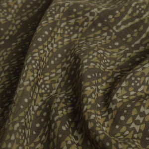 Brown - Mulberry Silk Cotton Akola Hand Block Printed Handloom Fabric