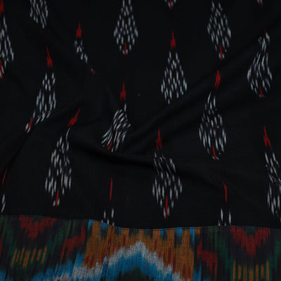 Black - Cotton Pochampally Ikat Blouse Piece 23