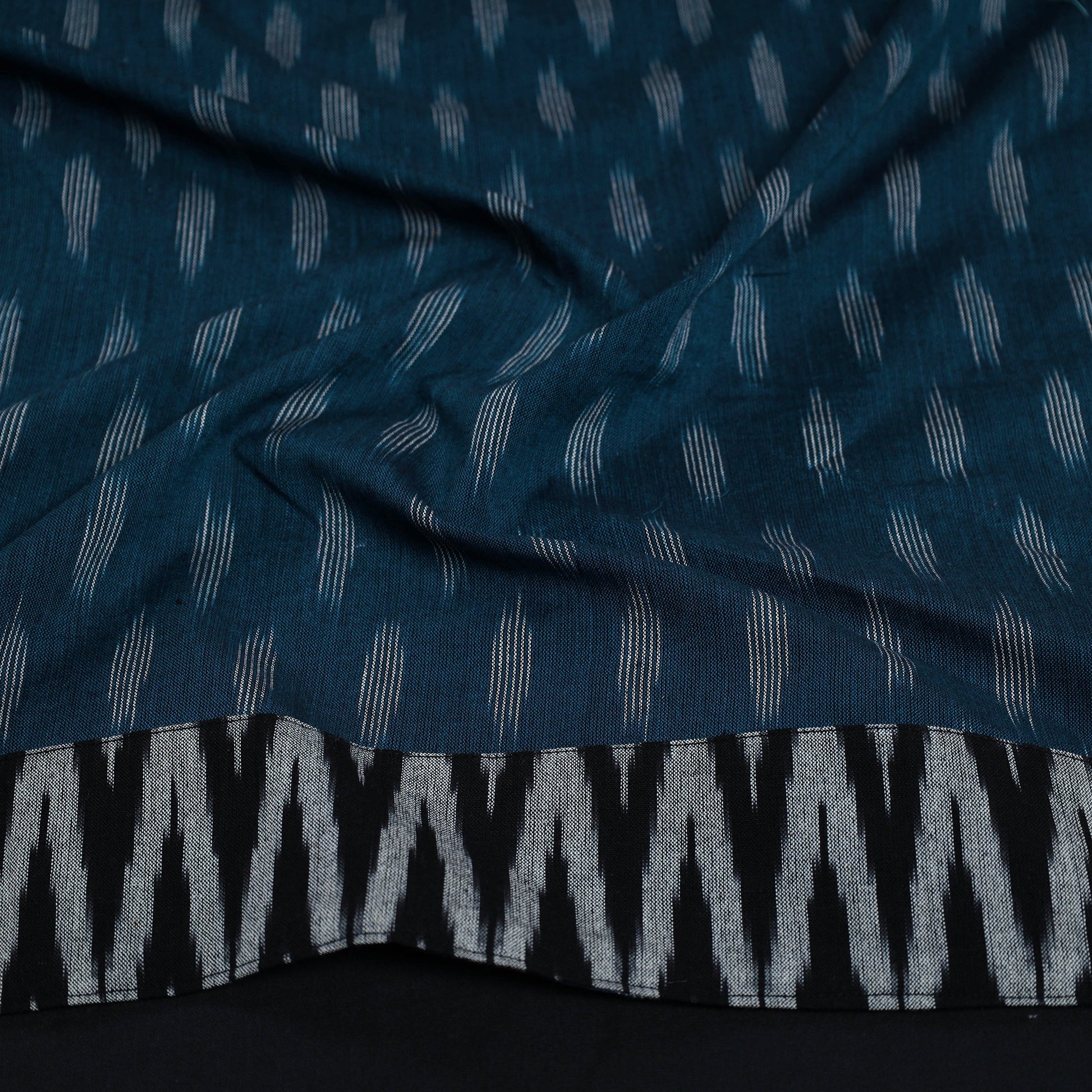 Blue - Cotton Pochampally Ikat Blouse Piece 14