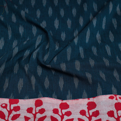 Blue - Cotton Pochampally Ikat Blouse Piece 12