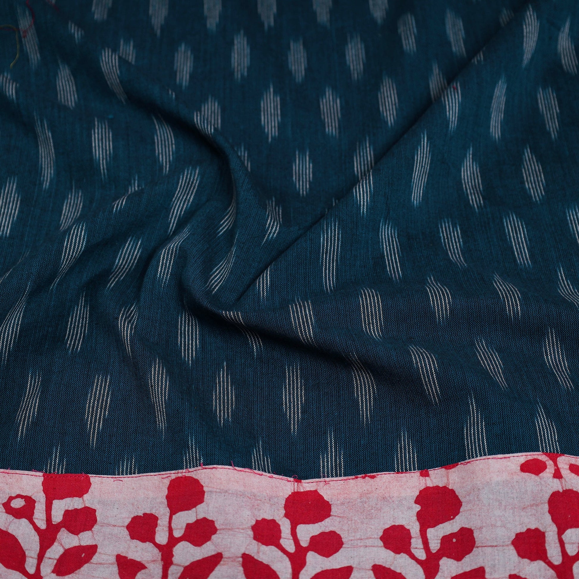 Blue - Cotton Pochampally Ikat Blouse Piece 12