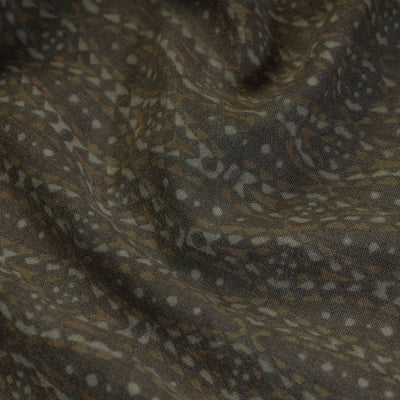 Brown - Kutchi Woolen Akola Hand Block Printed Fabric