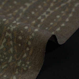 Brown - Kutchi Woolen Akola Hand Block Printed Fabric