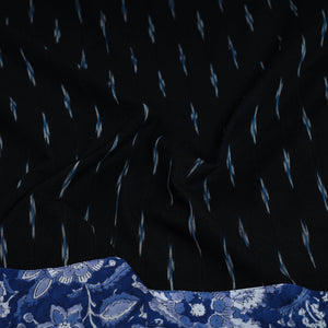 Black - Cotton Pochampally Ikat Blouse Piece 09