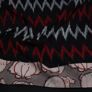 Black - Cotton Pochampally Ikat Blouse Piece 03