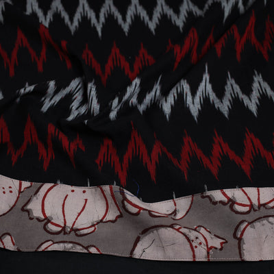 Black - Cotton Pochampally Ikat Blouse Piece 03