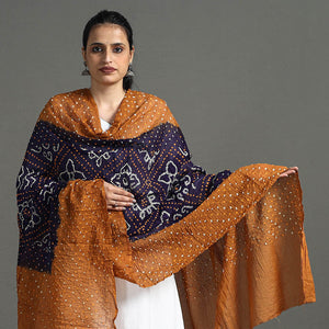 Brown - Kutch Tie-Dye Cotton Bandhani Dupatta 23