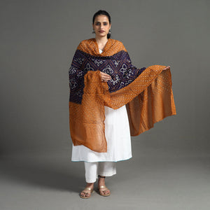 Brown - Kutch Tie-Dye Cotton Bandhani Dupatta 23