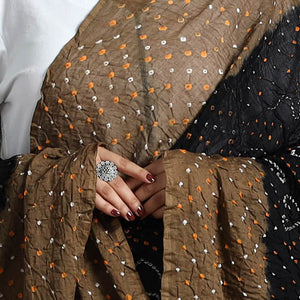 Brown - Kutch Tie-Dye Cotton Bandhani Dupatta 24