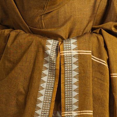 Brown - Pure Cotton Sambalpuri Ikat Dupatta 01