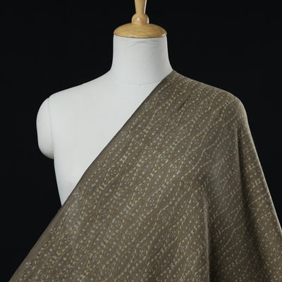 Brown - Kutchi Woolen Akola Hand Block Printed Fabric