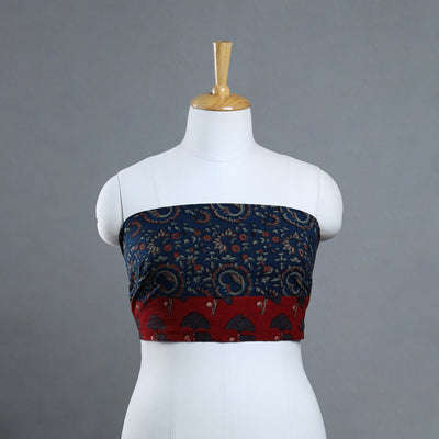 Blue - Block Printed Cotton Akola Blouse Piece 08