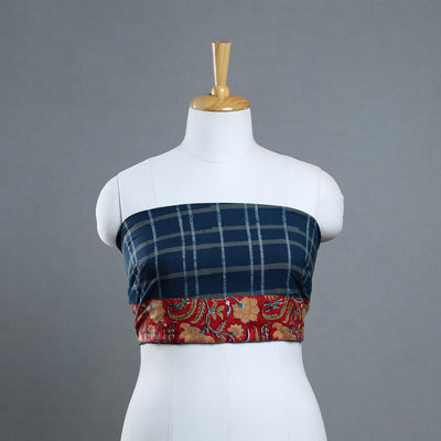 Blue - Block Printed Cotton Akola Blouse Piece 12