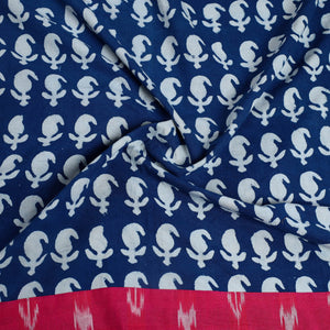 Blue - Block Art Printed Bindaas Cotton Blouse Piece 11