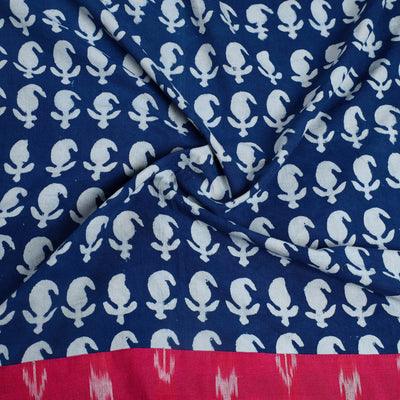 Blue - Block Art Printed Bindaas Cotton Blouse Piece 11