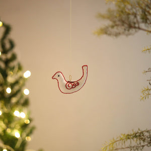 Bird - Handmade Threadwork Stuffed Christmas Ornament  09