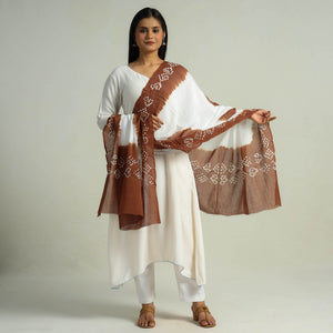 Brown - Kutch Bandhani Tie-Dye Cotton Dupatta 10
