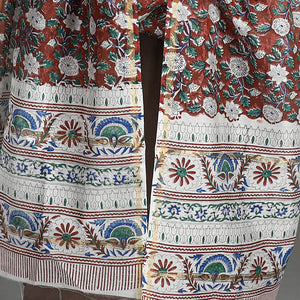 Brown - Handloom Chanderi Silk Sanganeri Print Dupatta 07