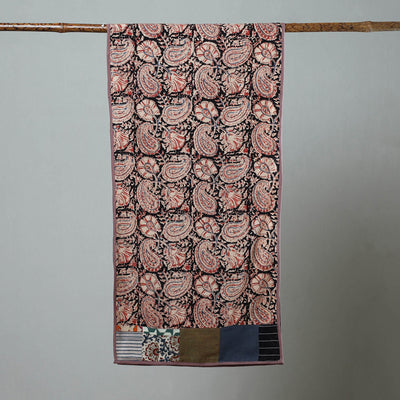 Black - Block Print Cotton Patchwork Kalamkari Stole 06