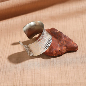 Antique Finish Oxidised German Silver Cuff Bracelet (Adjustable)