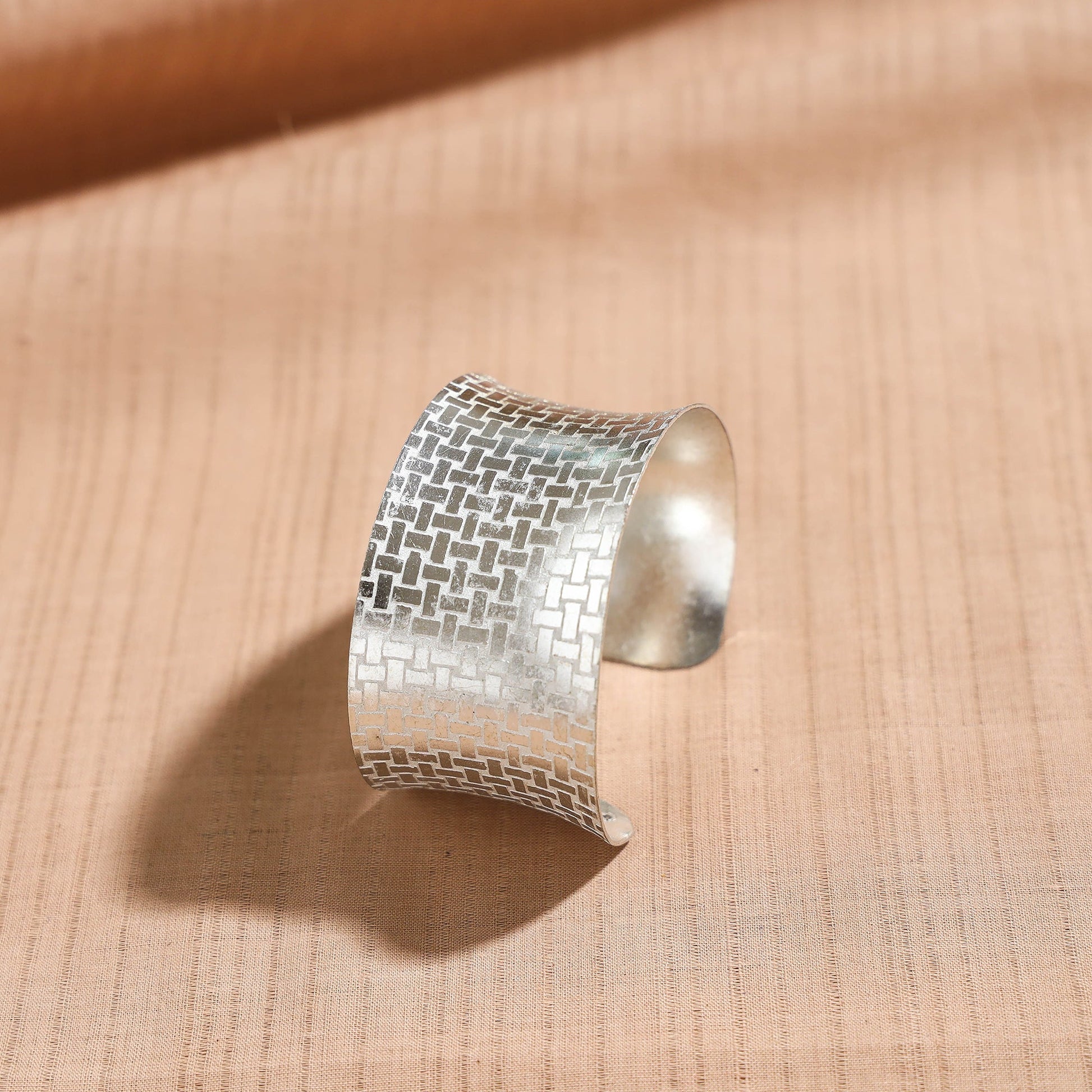Antique Finish Oxidised German Silver Cuff Bracelet (Adjustable)