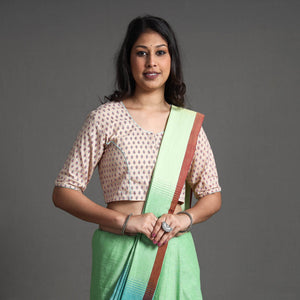 Beige - Sanganeri Block Printed Cotton Stitched Blouse