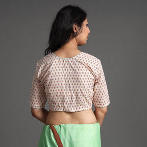 Beige - Sanganeri Block Printed Cotton Stitched Blouse