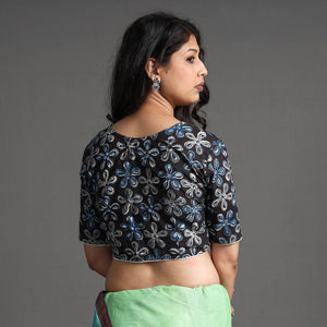 Black - Kalamkari Block Printed Cotton Stitched Blouse