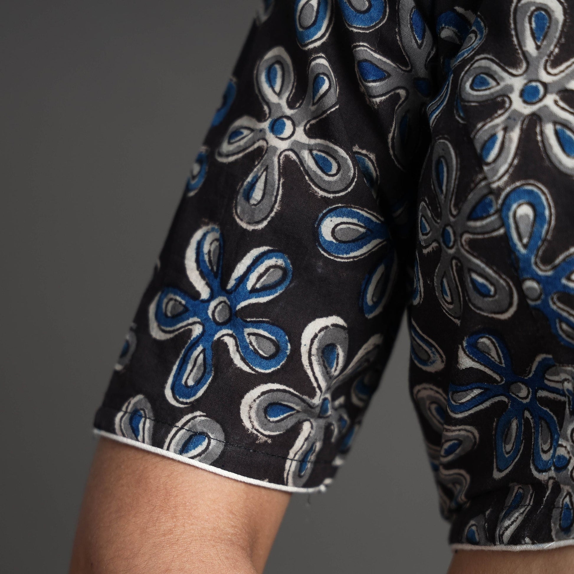 Black - Kalamkari Block Printed Cotton Stitched Blouse