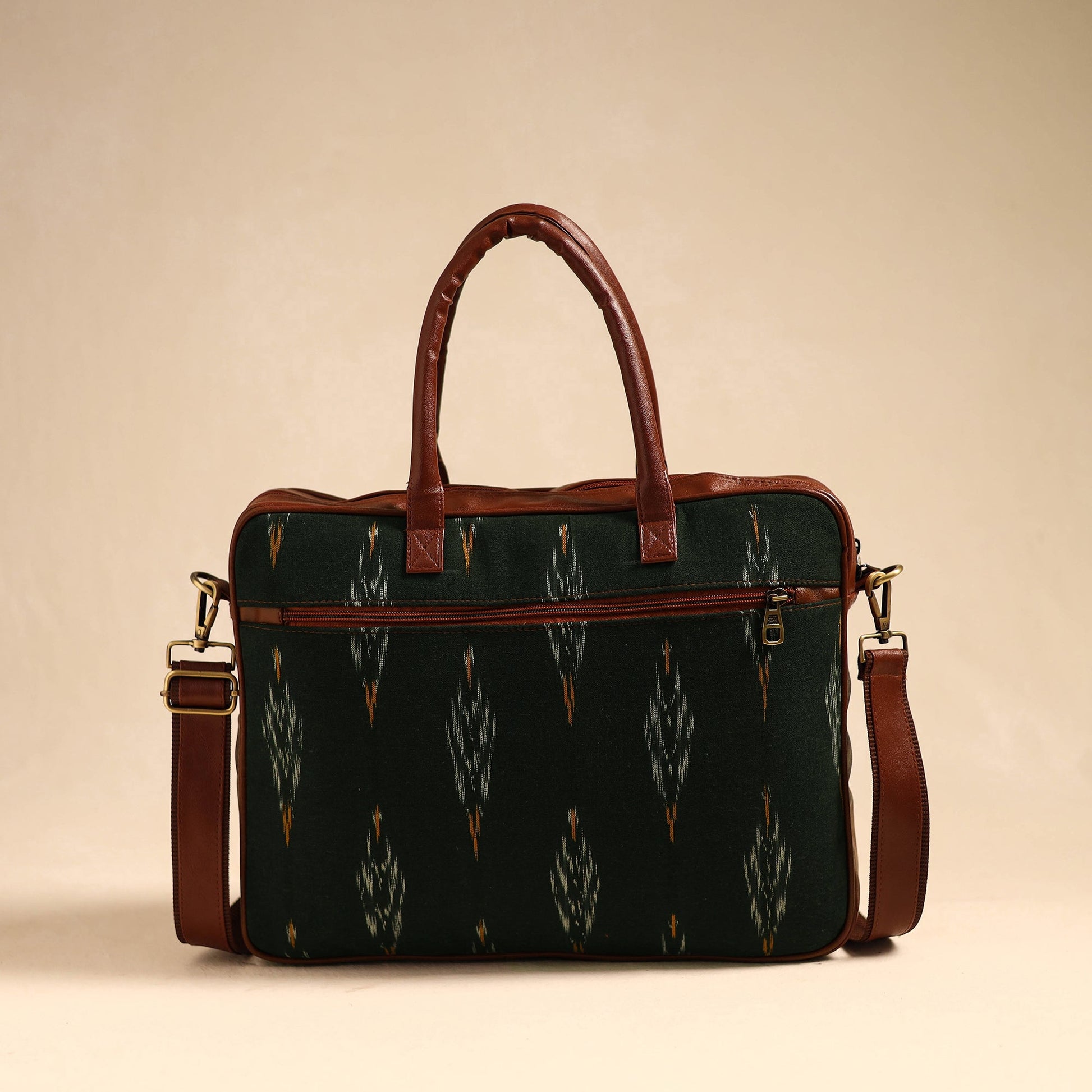 Black - Handmade Pochampally Ikat Laptop Bag 05