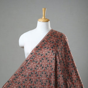 Brown - Modal Silk Ajrakh Print Fabric 01