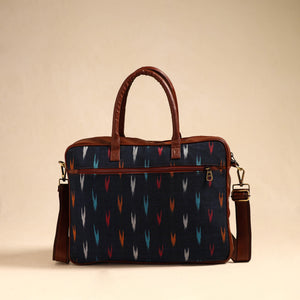 Black - Handmade Pochampally Ikat Laptop Bag 12