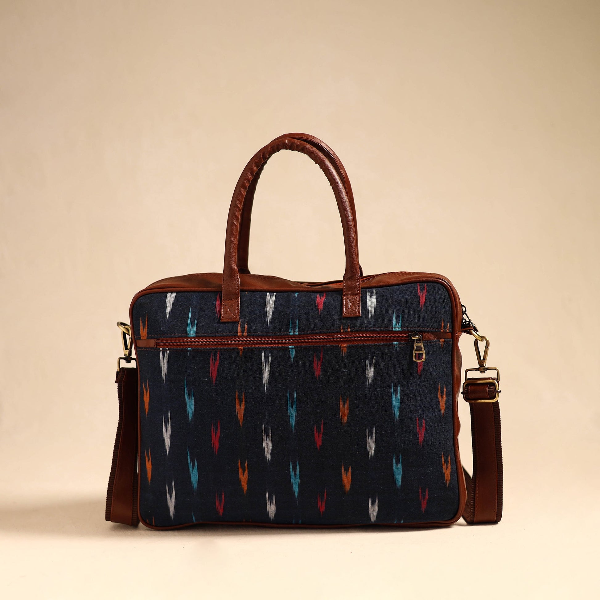 Black - Handmade Pochampally Ikat Laptop Bag 12