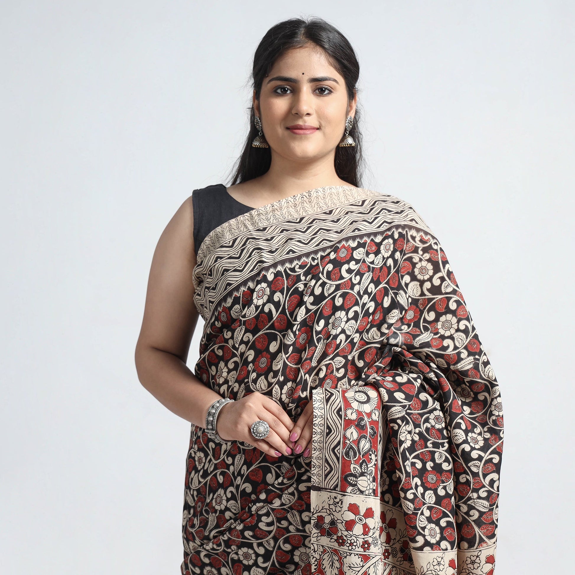 Multicolor - Kalamkari Printed Silk Cotton Saree