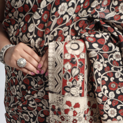 Multicolor - Kalamkari Printed Silk Cotton Saree